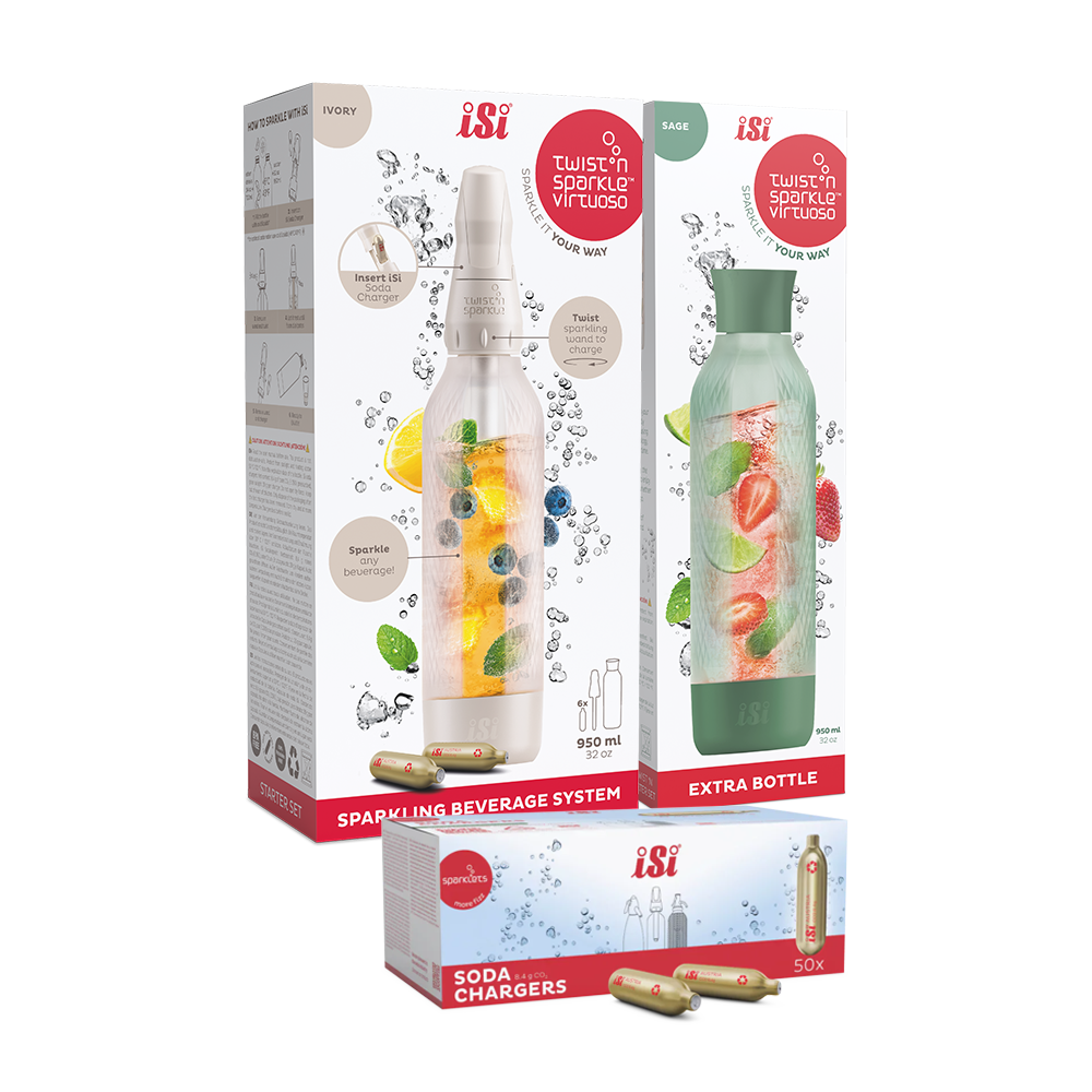Twist'n Sparkle Virtuoso Starter Set + Choose An Extra Bottle + Soda Chargers