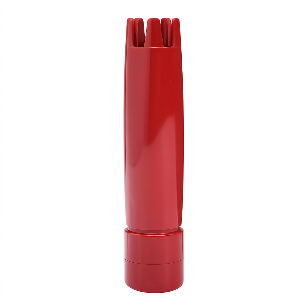 Red Decorator Tip, Straight With Teeth