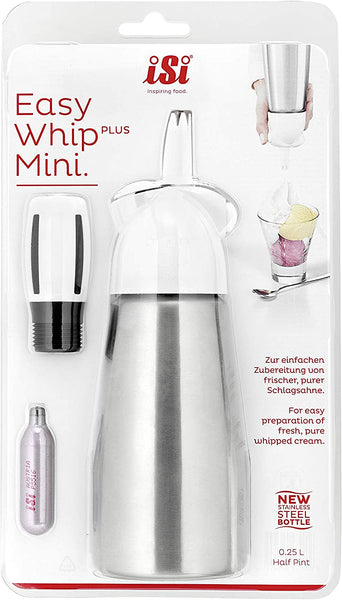 iSi Mini 013455 Whipped Cream Maker, White, Stainless Steel, 8 x 8 x 24 cm