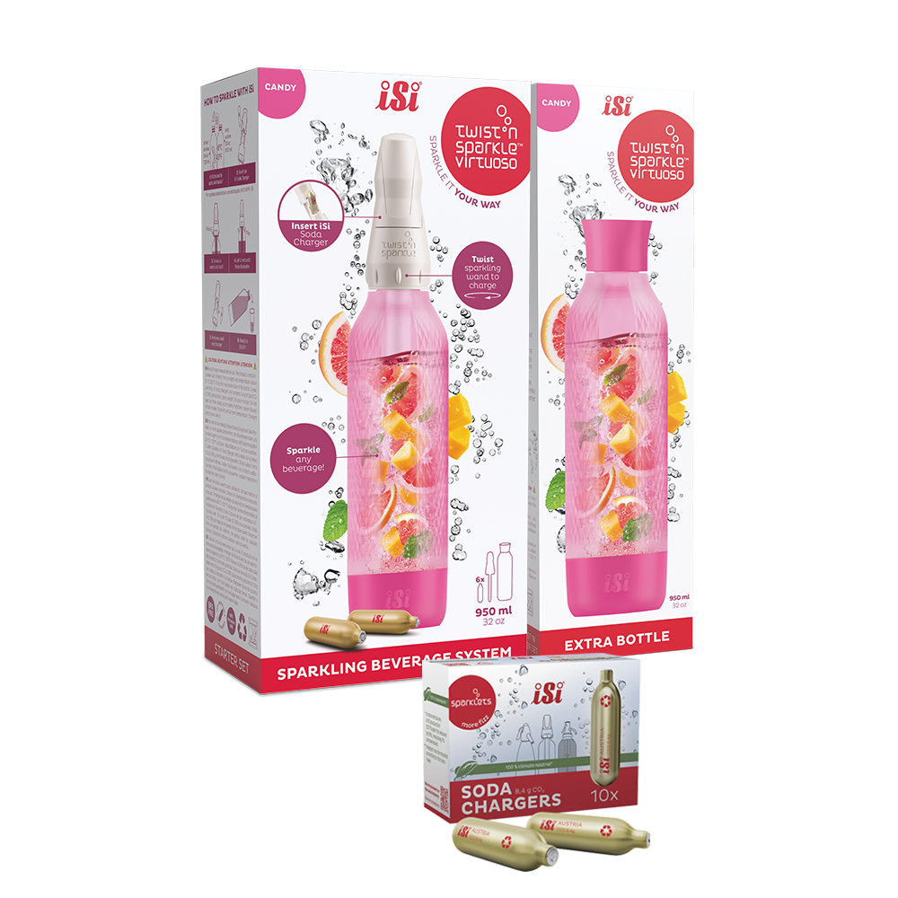 Twist'n Sparkle Virtuoso Starter Set + Choose An Extra Bottle + Soda Chargers