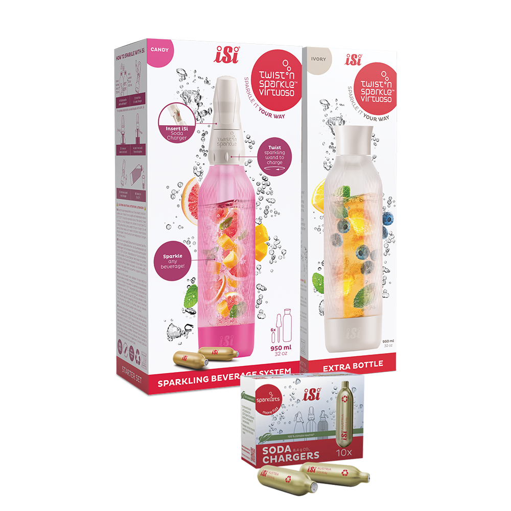 Twist'n Sparkle Virtuoso Starter Set + Choose An Extra Bottle + Soda Chargers