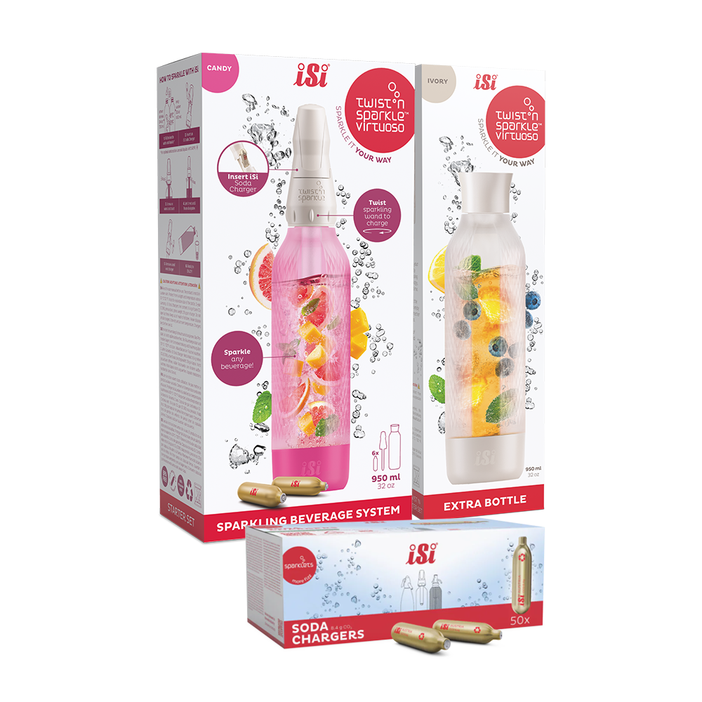 Twist'n Sparkle Virtuoso Starter Set + Choose An Extra Bottle + Soda Chargers