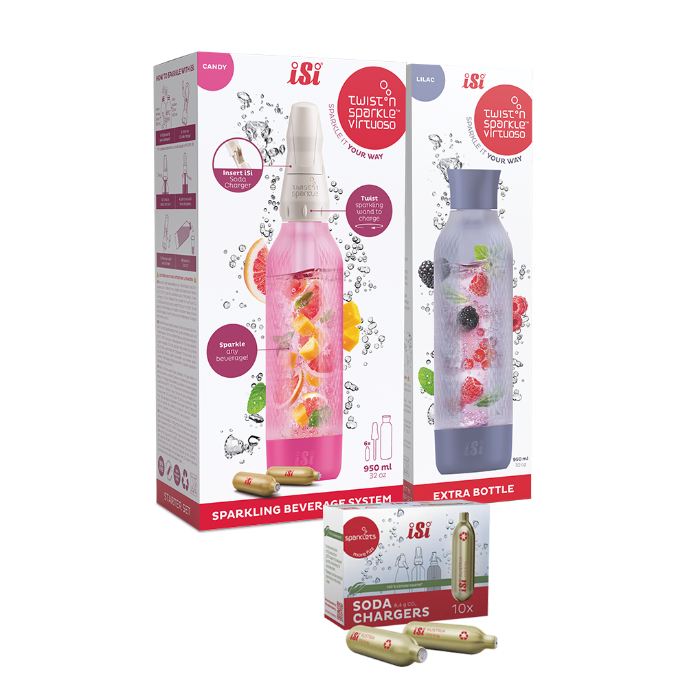 Twist'n Sparkle Virtuoso Starter Set + Choose An Extra Bottle + Soda Chargers