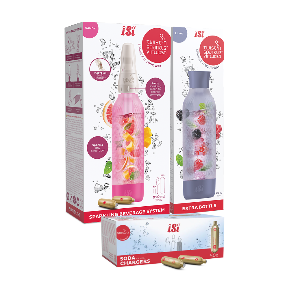 Twist'n Sparkle Virtuoso Starter Set + Choose An Extra Bottle + Soda Chargers