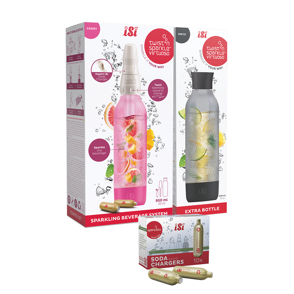 Twist'n Sparkle Virtuoso Starter Set + Choose An Extra Bottle + Soda Chargers