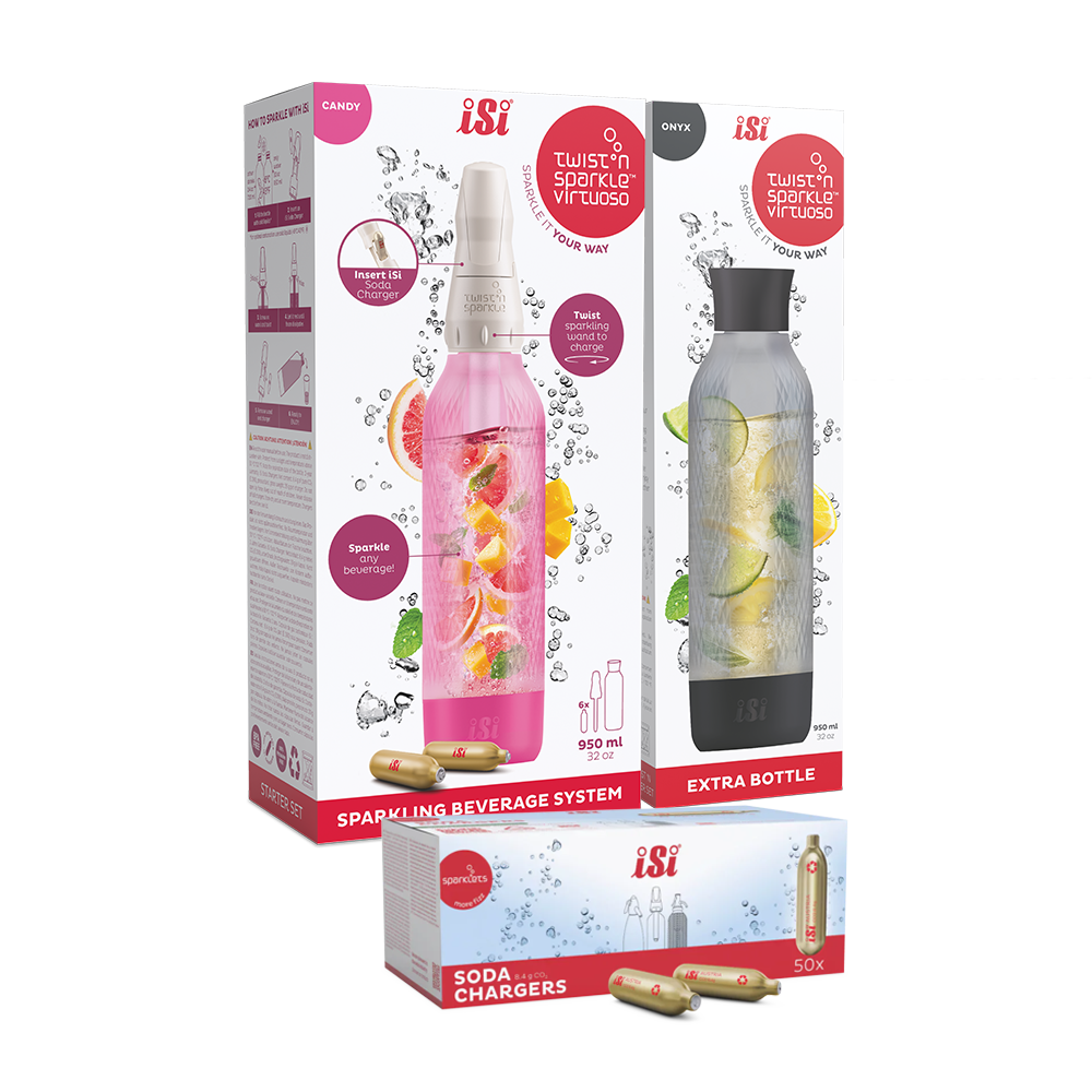 Twist'n Sparkle Virtuoso Starter Set + Choose An Extra Bottle + Soda Chargers