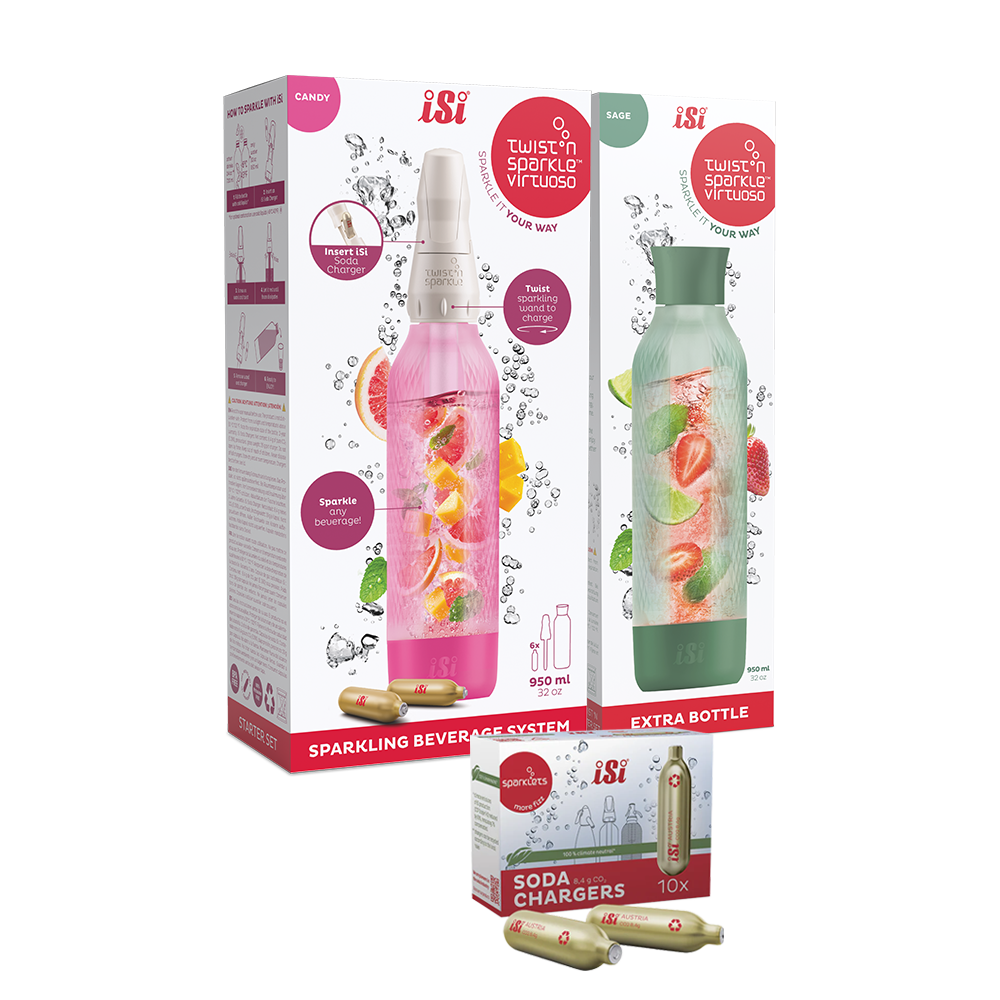 Twist'n Sparkle Virtuoso Starter Set + Choose An Extra Bottle + Soda Chargers