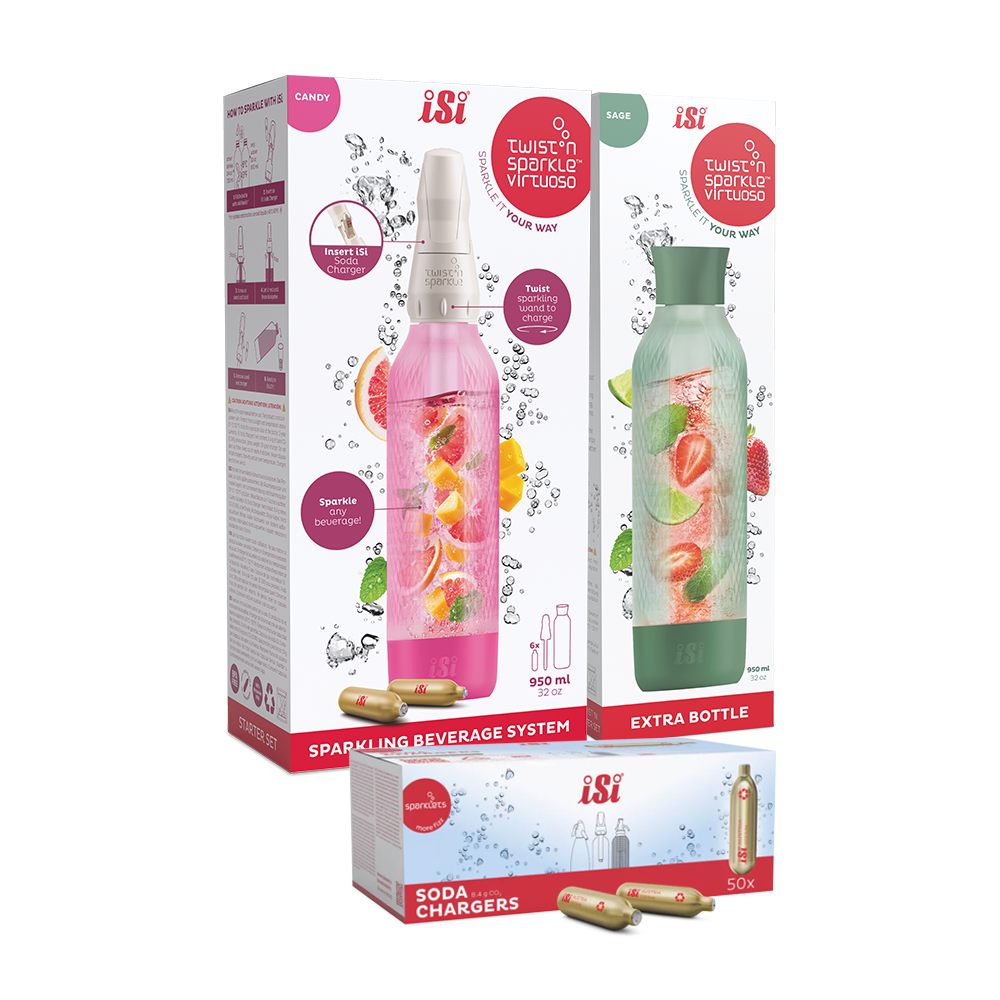 Twist'n Sparkle Virtuoso Starter Set + Choose An Extra Bottle + Soda Chargers