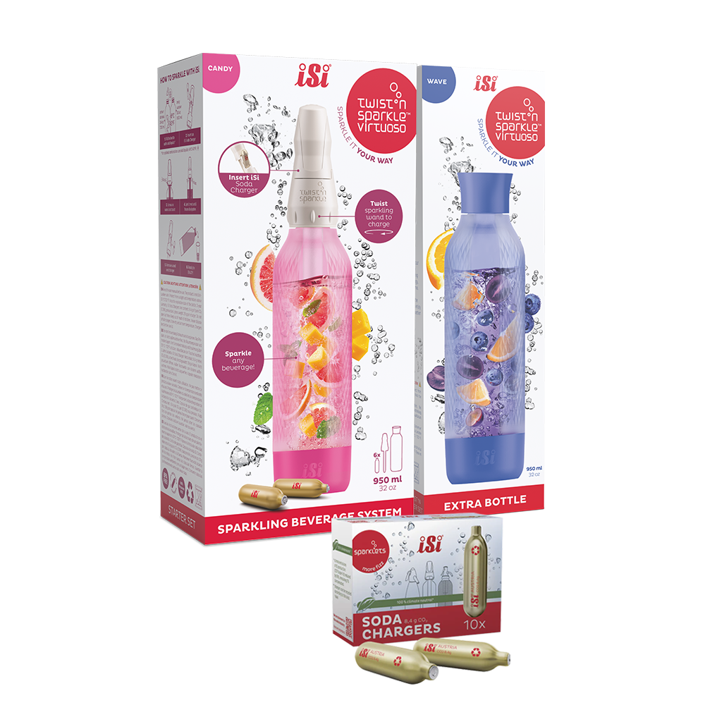Twist'n Sparkle Virtuoso Starter Set + Choose An Extra Bottle + Soda Chargers