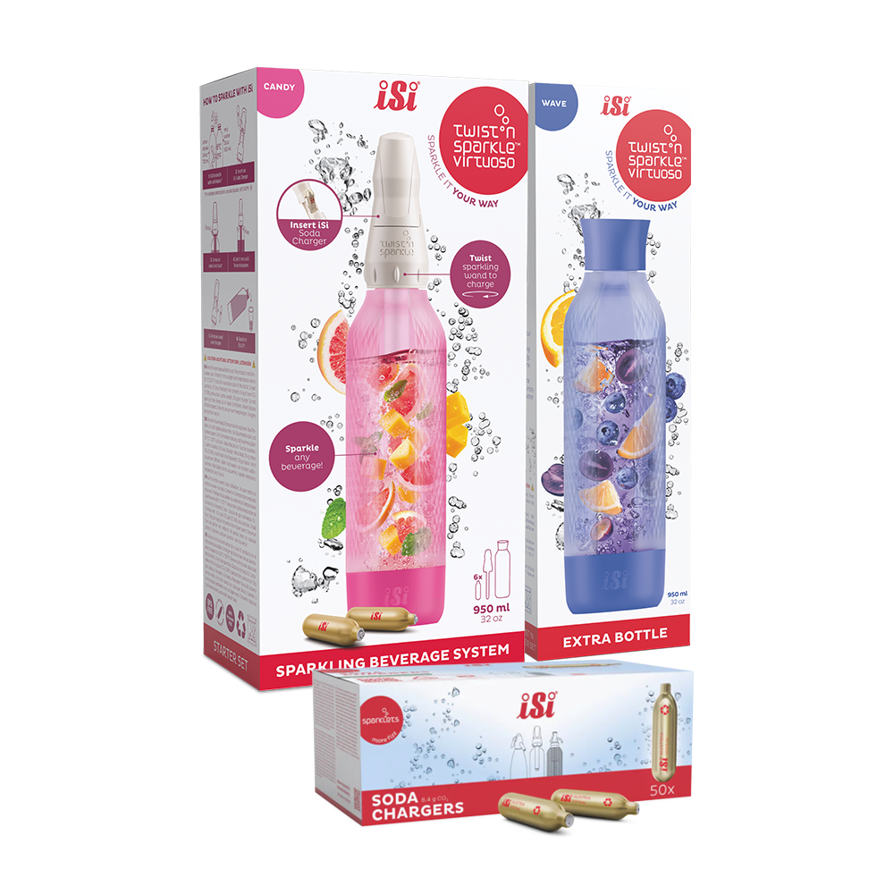 Twist'n Sparkle Virtuoso Starter Set + Choose An Extra Bottle + Soda Chargers