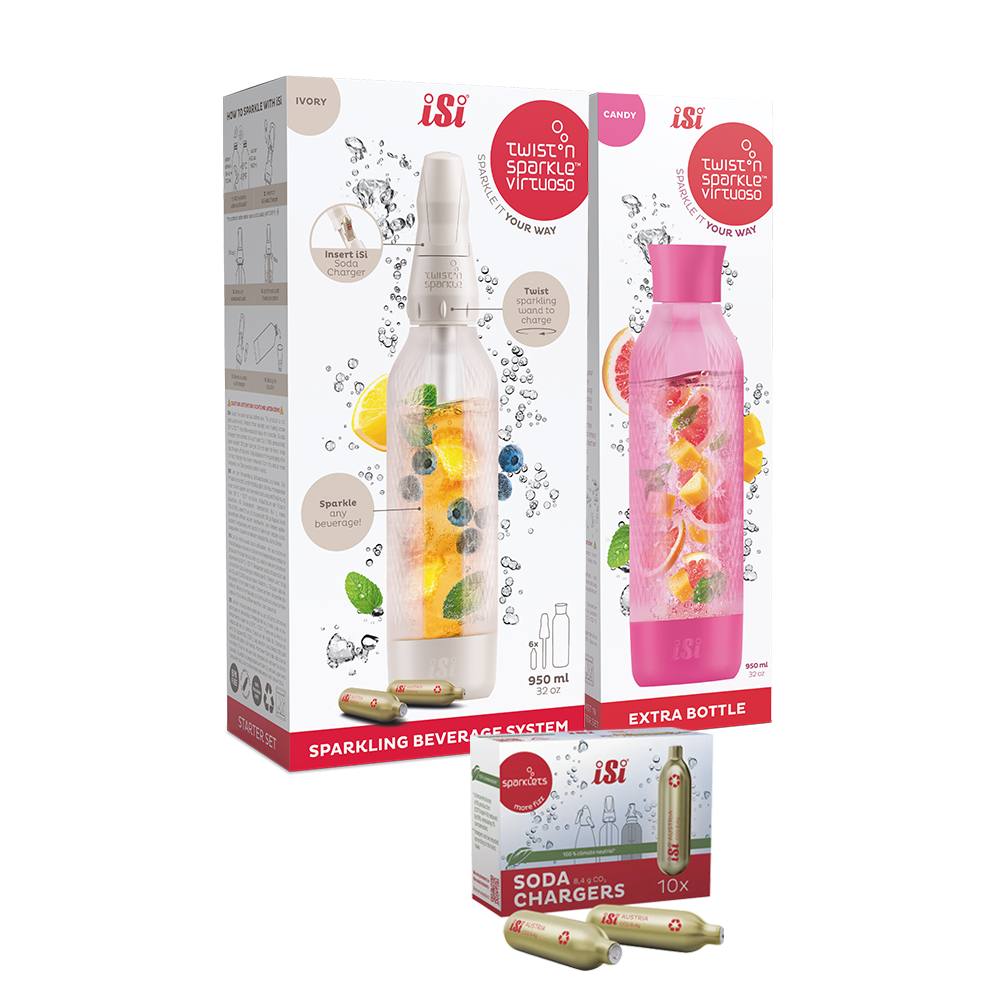 Twist'n Sparkle Virtuoso Starter Set + Choose An Extra Bottle + Soda Chargers
