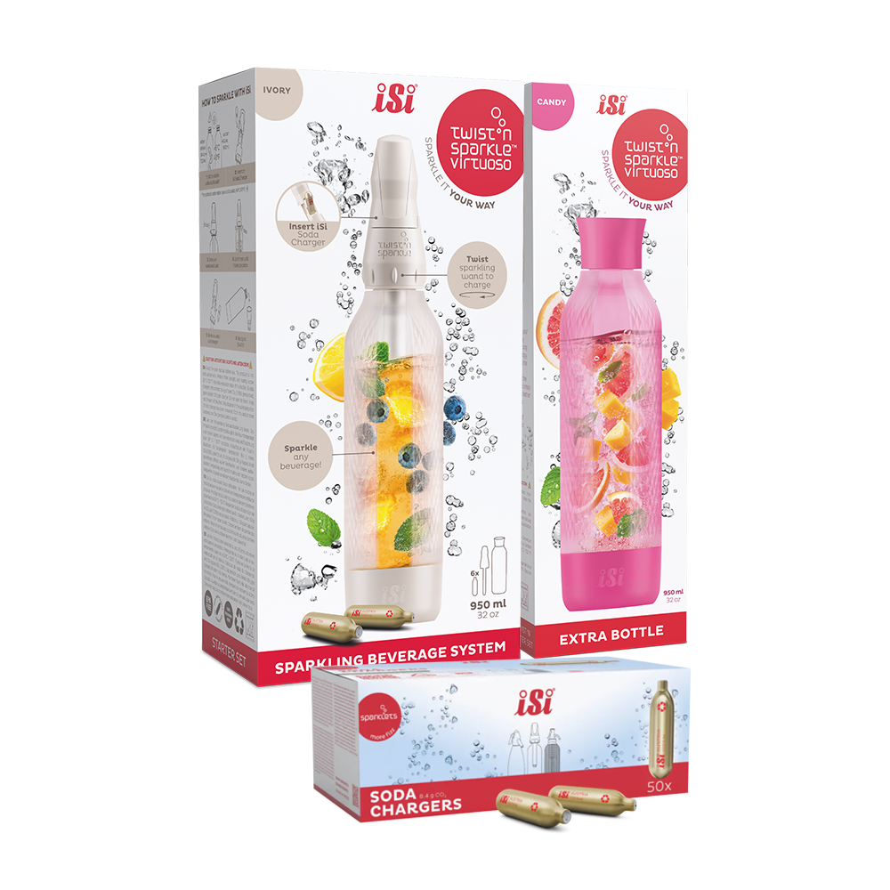 Twist'n Sparkle Virtuoso Starter Set + Choose An Extra Bottle + Soda Chargers