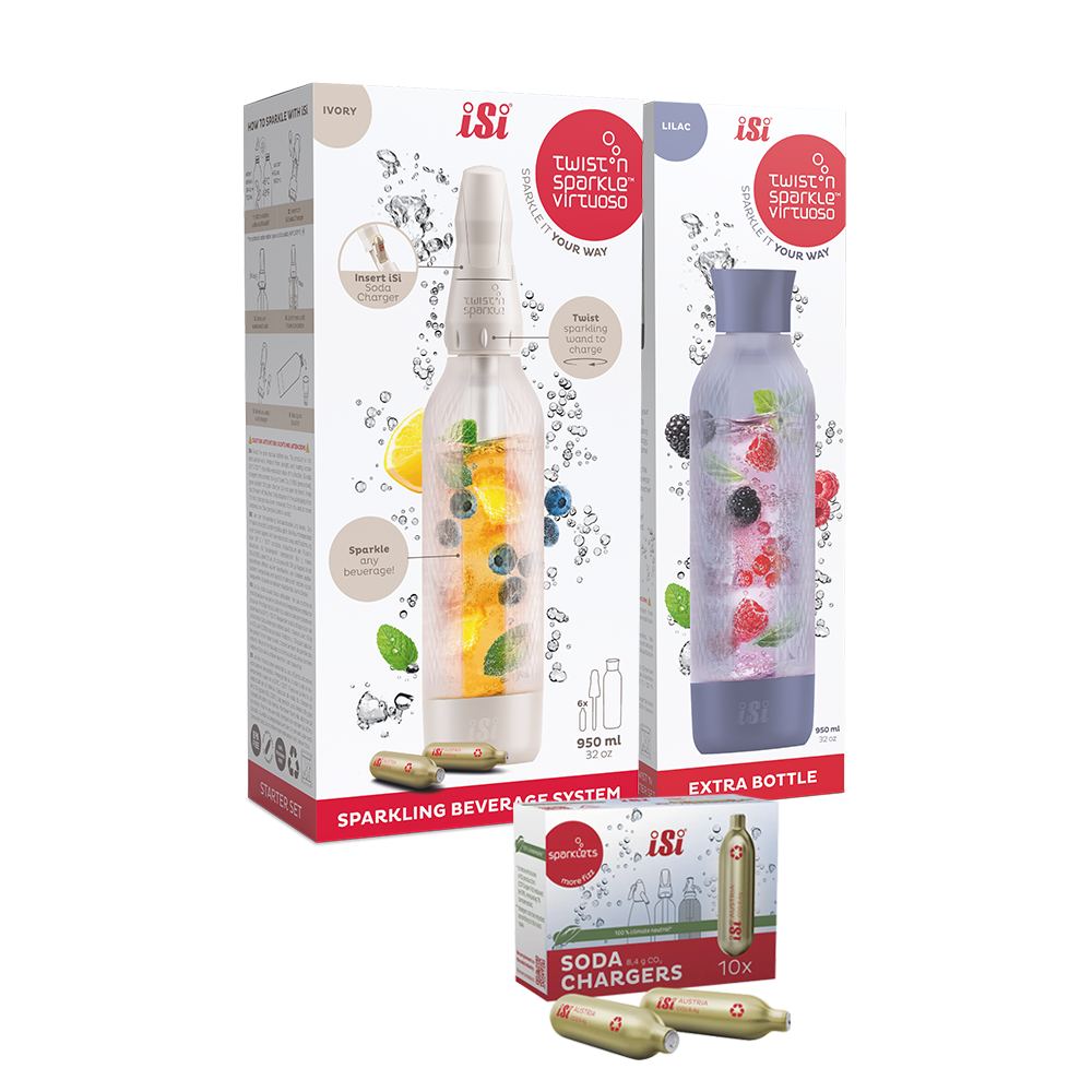 Twist'n Sparkle Virtuoso Starter Set + Choose An Extra Bottle + Soda Chargers