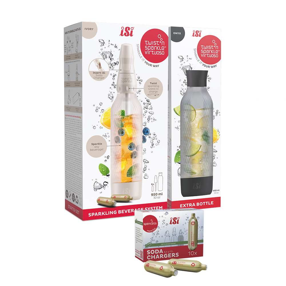 Twist'n Sparkle Virtuoso Starter Set + Choose An Extra Bottle + Soda Chargers