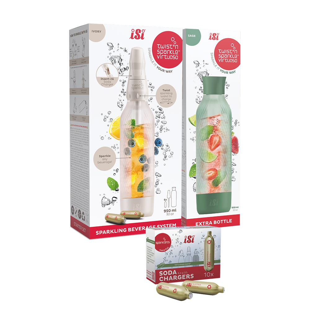 Twist'n Sparkle Virtuoso Starter Set + Choose An Extra Bottle + Soda Chargers