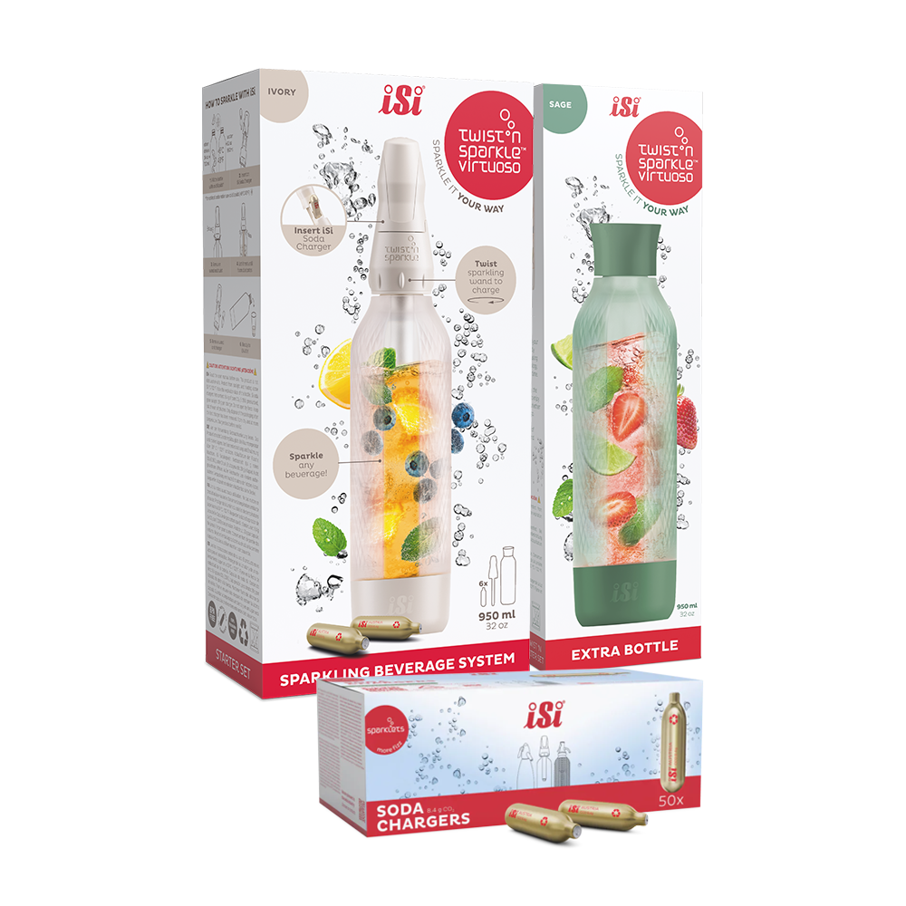 Twist'n Sparkle Virtuoso Starter Set + Choose An Extra Bottle + Soda Chargers