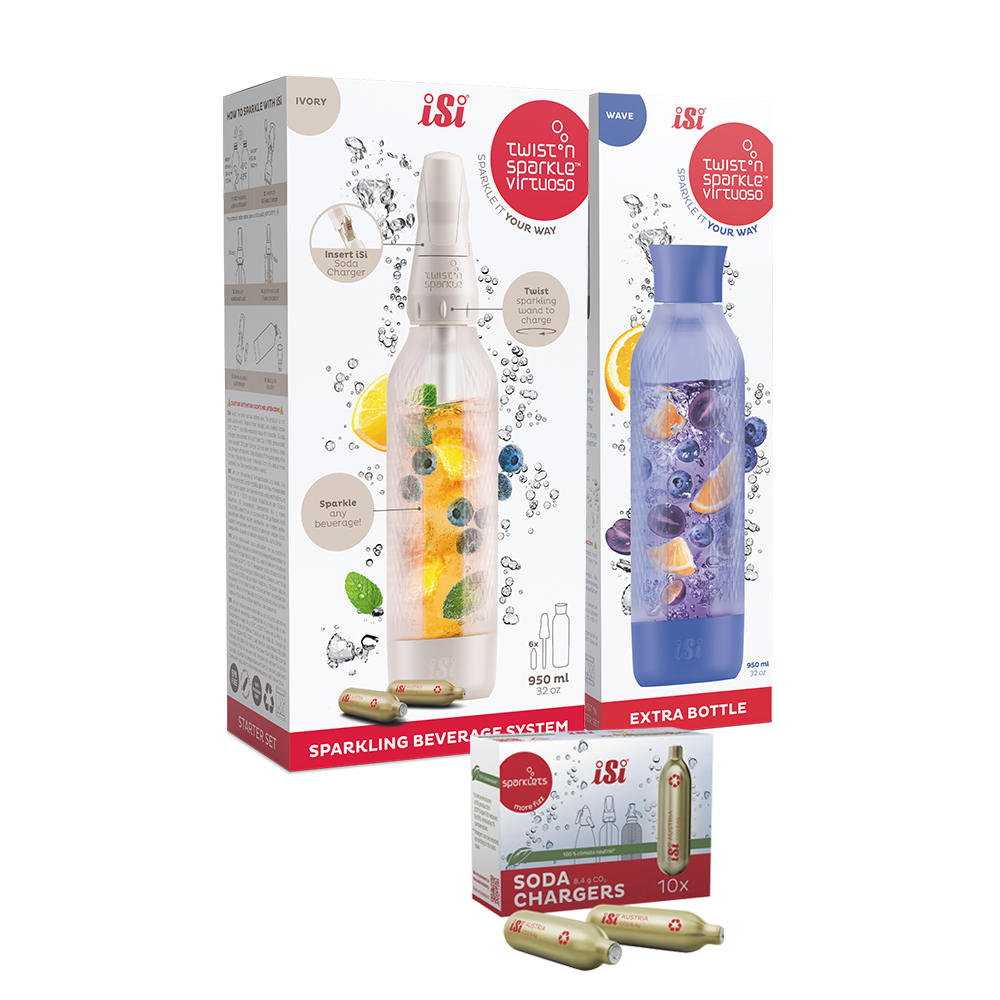 Twist'n Sparkle Virtuoso Starter Set + Choose An Extra Bottle + Soda Chargers