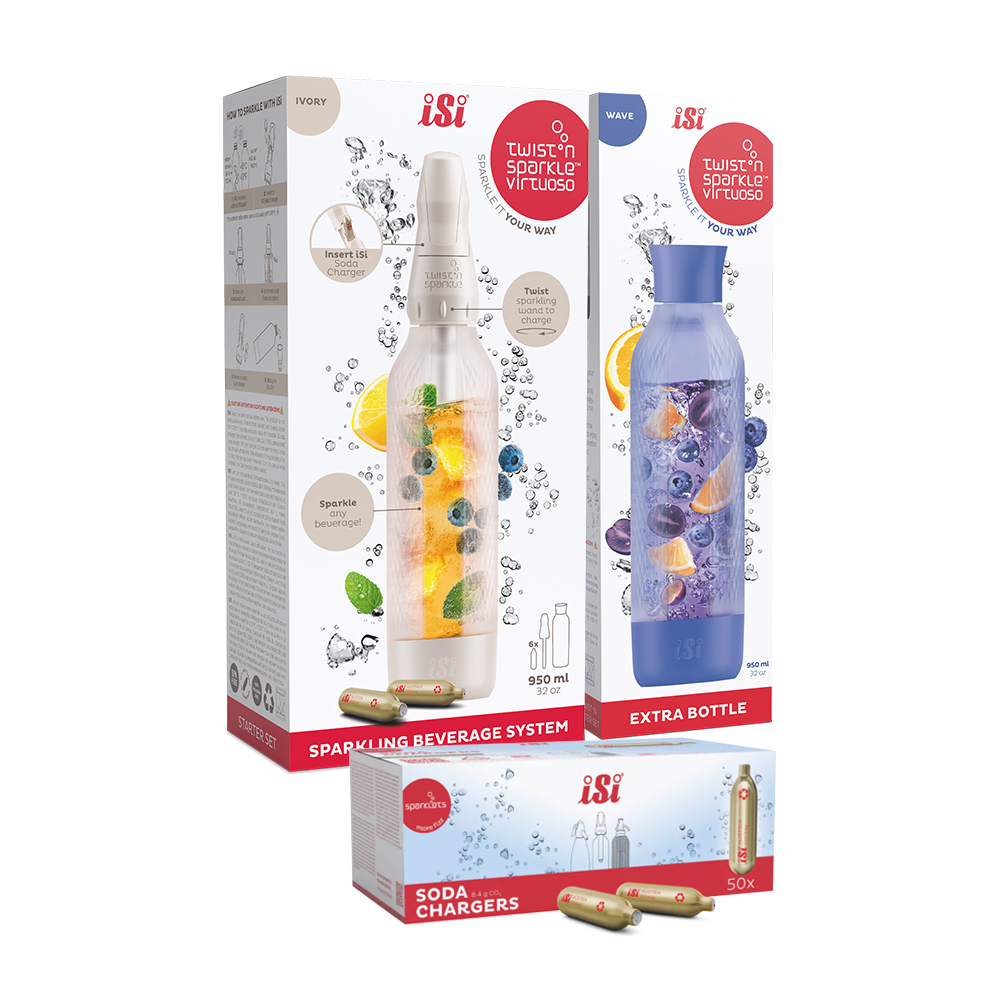 Twist'n Sparkle Virtuoso Starter Set + Choose An Extra Bottle + Soda Chargers