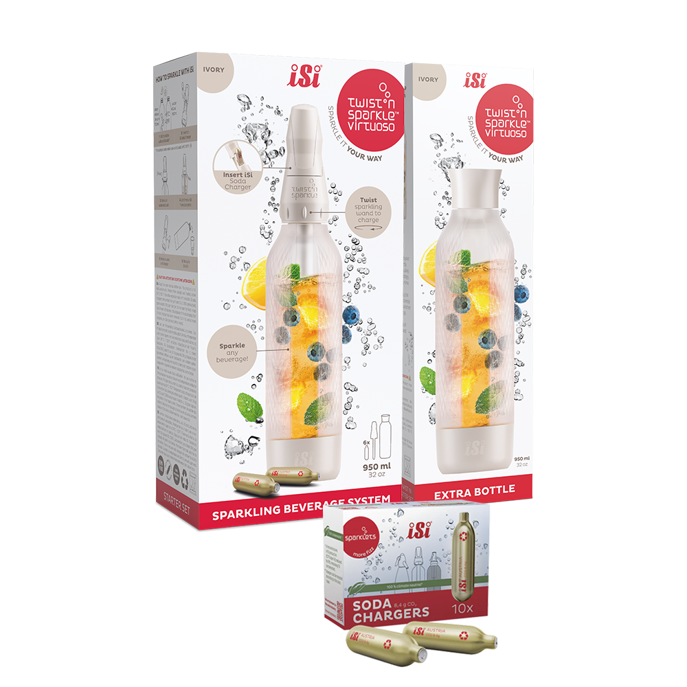 Twist'n Sparkle Virtuoso Starter Set + Choose An Extra Bottle + Soda Chargers