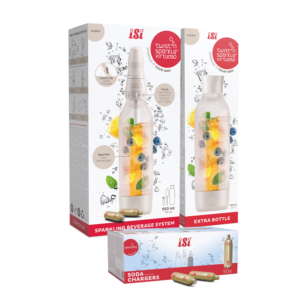 Twist'n Sparkle Virtuoso Starter Set + Choose An Extra Bottle + Soda Chargers