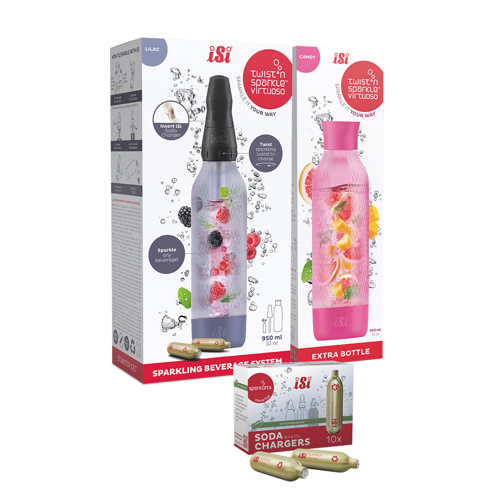 Twist'n Sparkle Virtuoso Starter Set + Choose An Extra Bottle + Soda Chargers