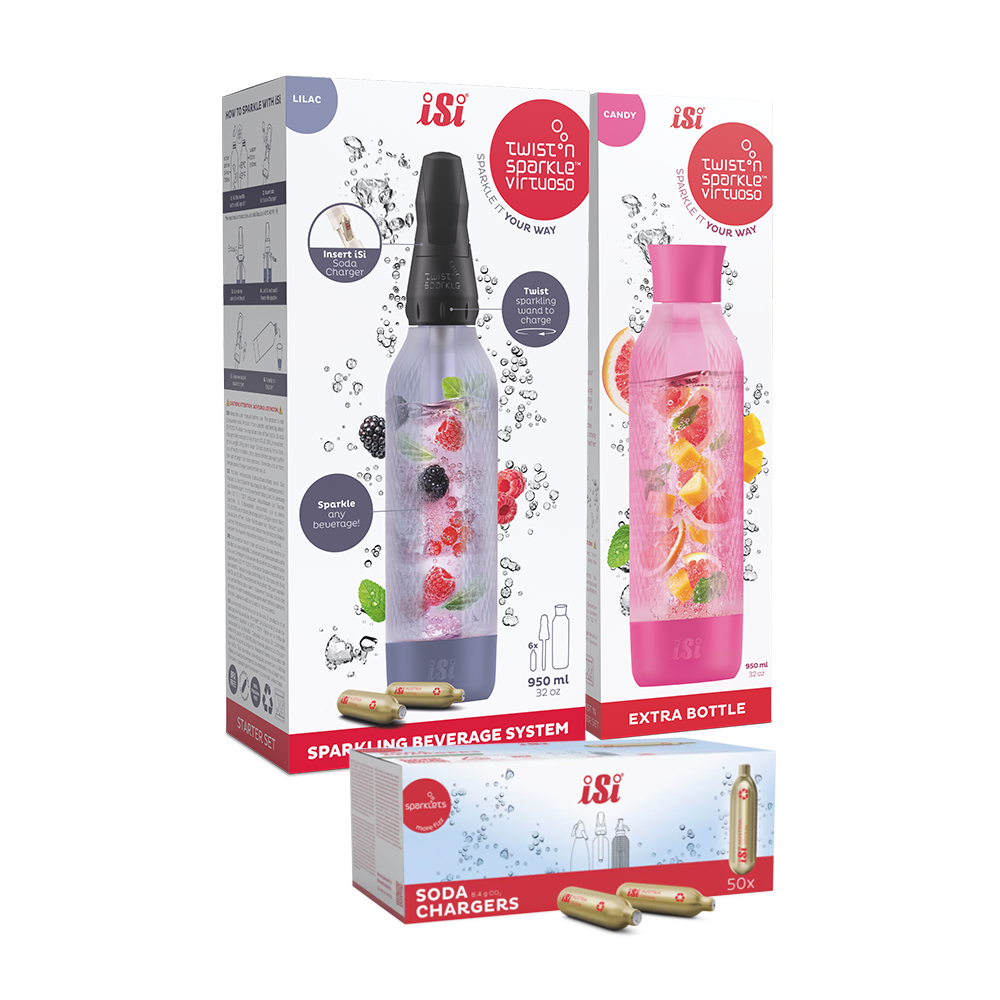 Twist'n Sparkle Virtuoso Starter Set + Choose An Extra Bottle + Soda Chargers