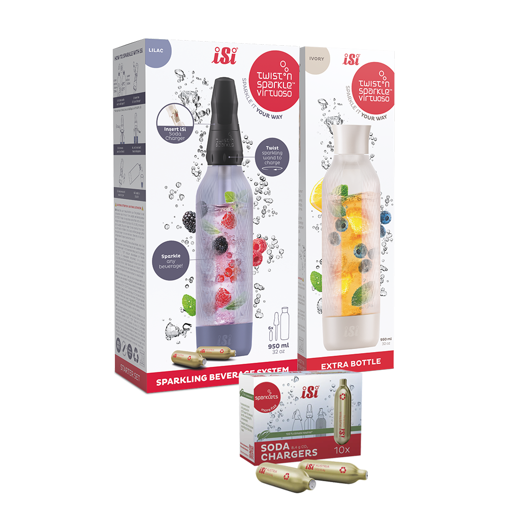 Twist'n Sparkle Virtuoso Starter Set + Choose An Extra Bottle + Soda Chargers