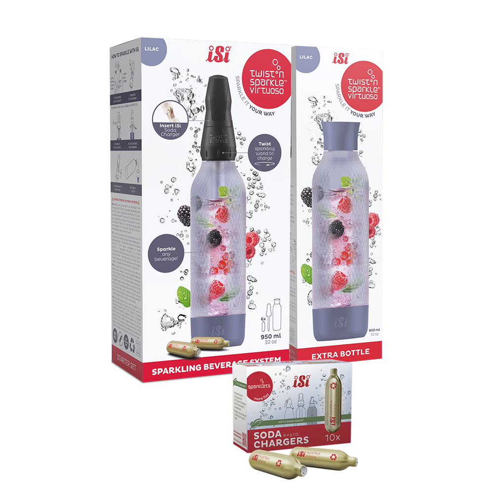 Twist'n Sparkle Virtuoso Starter Set + Choose An Extra Bottle + Soda Chargers