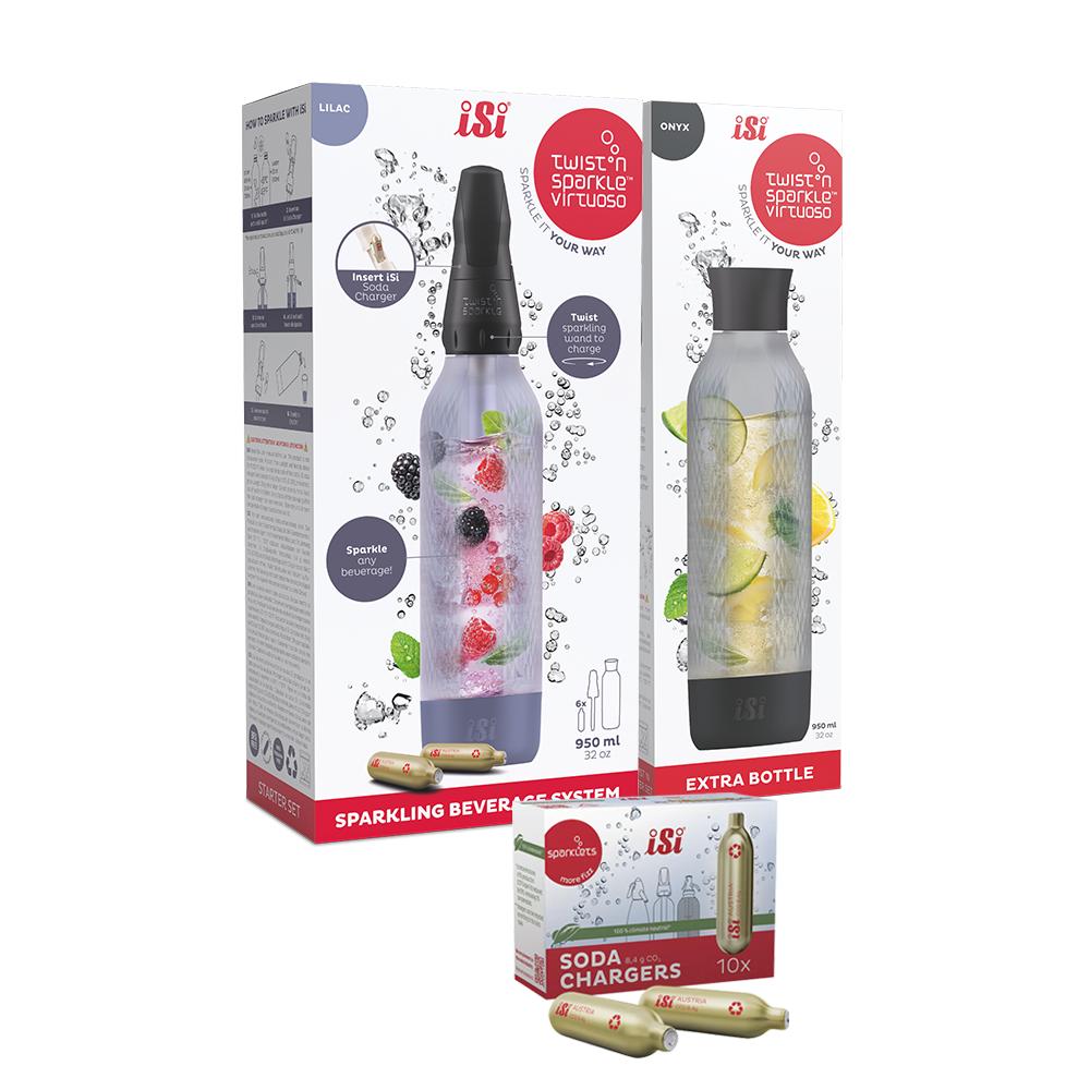 Twist'n Sparkle Virtuoso Starter Set + Choose An Extra Bottle + Soda Chargers