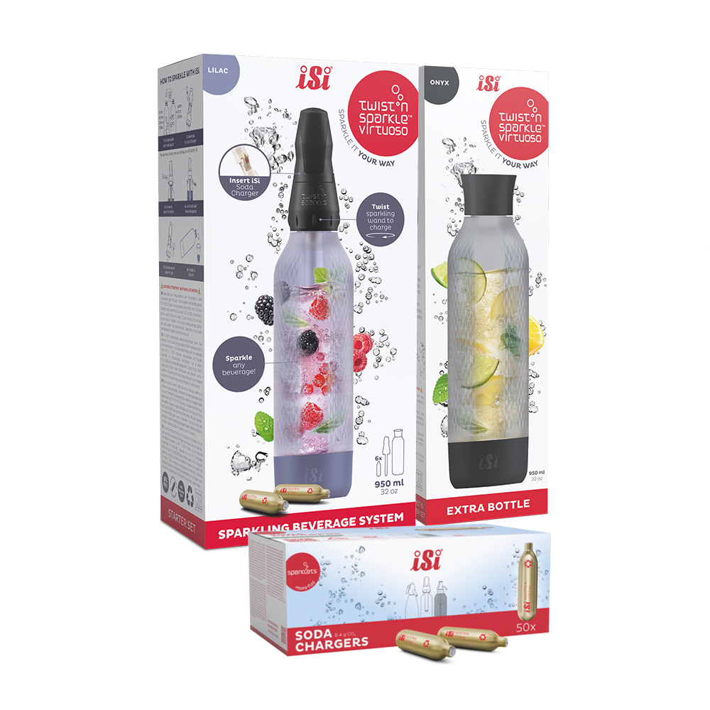 Twist'n Sparkle Virtuoso Starter Set + Choose An Extra Bottle + Soda Chargers