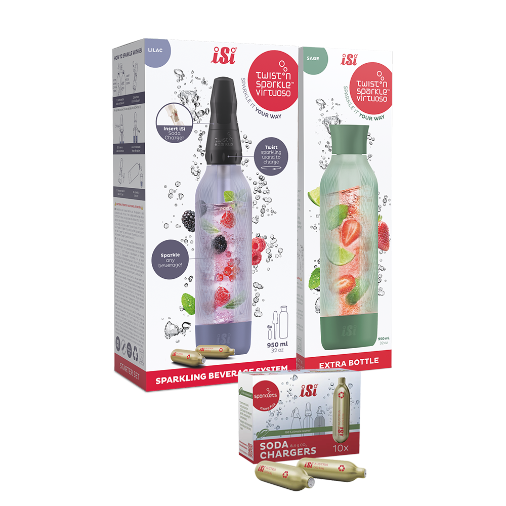 Twist'n Sparkle Virtuoso Starter Set + Choose An Extra Bottle + Soda Chargers