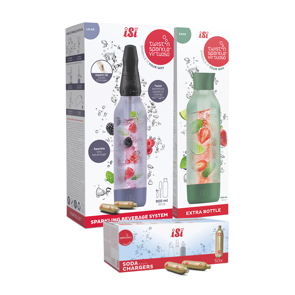 Twist'n Sparkle Virtuoso Starter Set + Choose An Extra Bottle + Soda Chargers