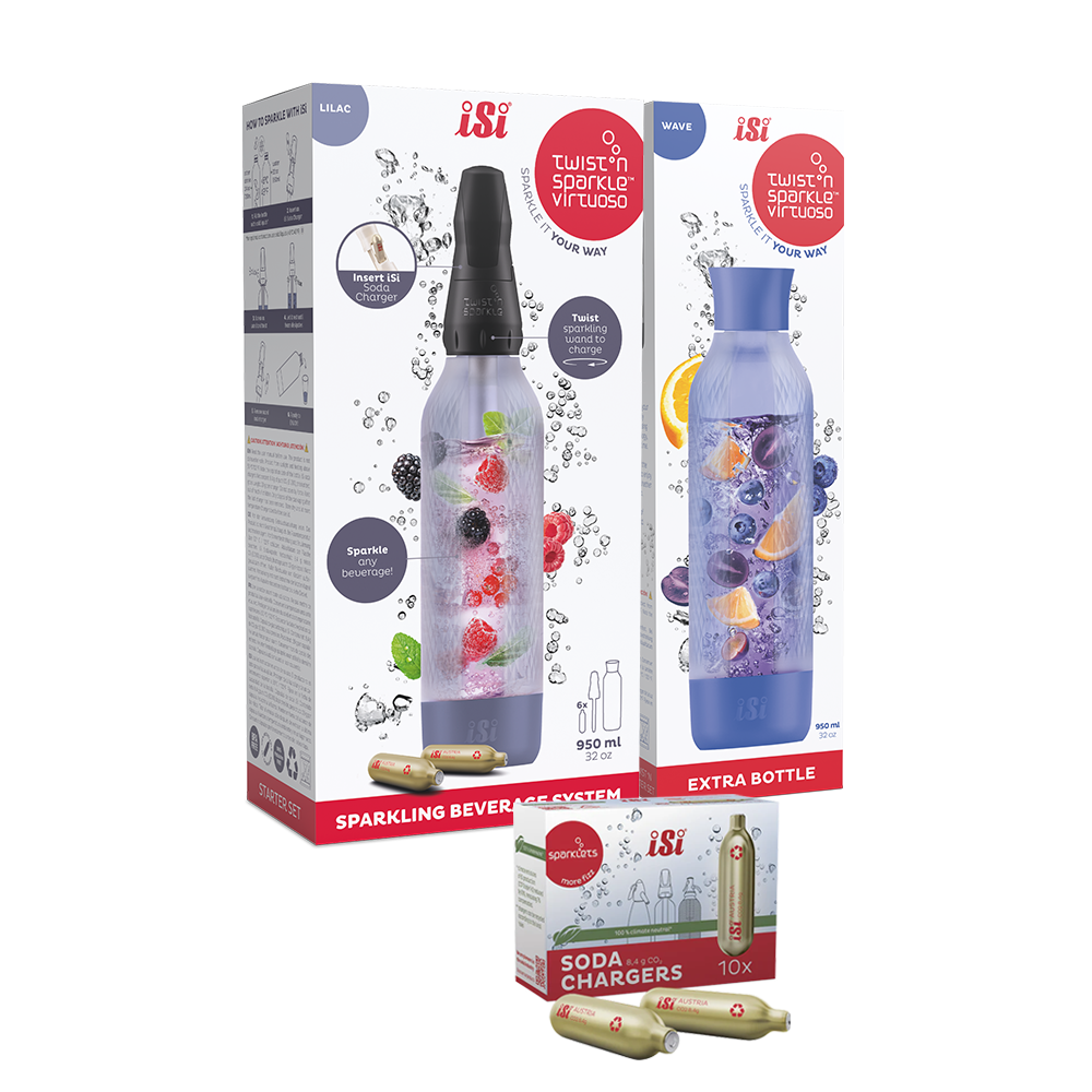 Twist'n Sparkle Virtuoso Starter Set + Choose An Extra Bottle + Soda Chargers