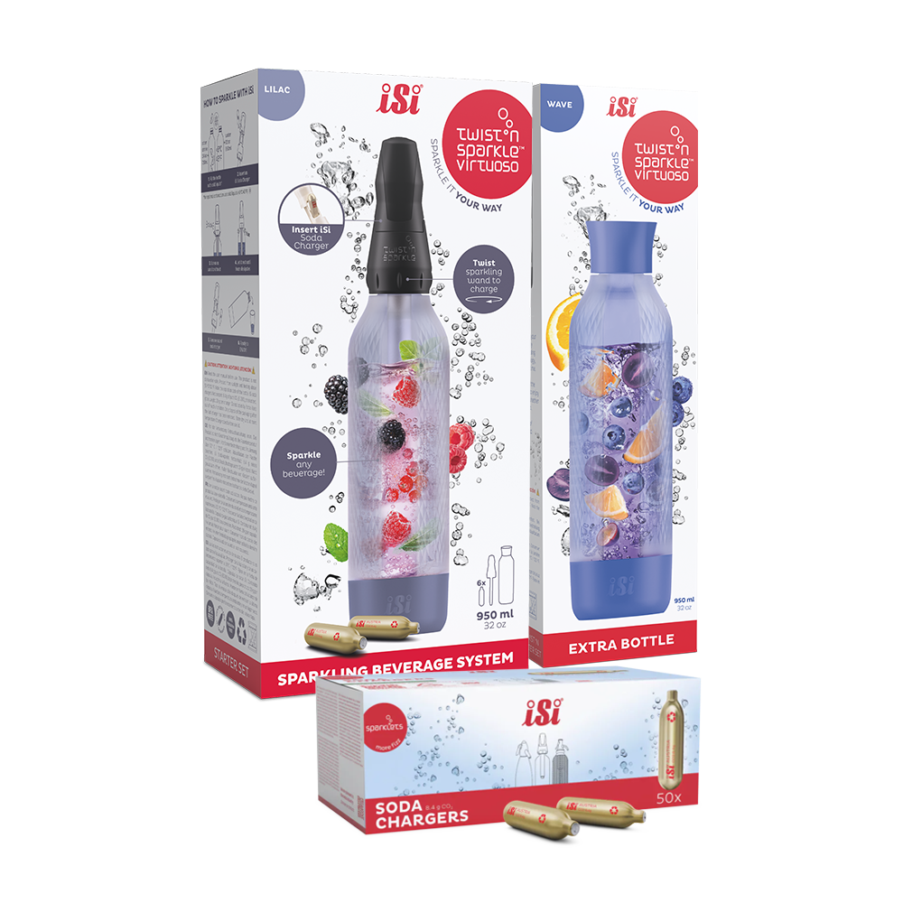 Twist'n Sparkle Virtuoso Starter Set + Choose An Extra Bottle + Soda Chargers