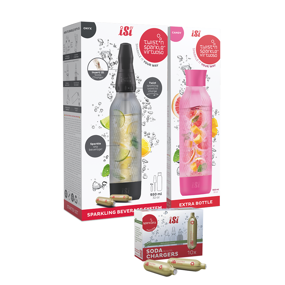 Twist'n Sparkle Virtuoso Starter Set + Choose An Extra Bottle + Soda Chargers