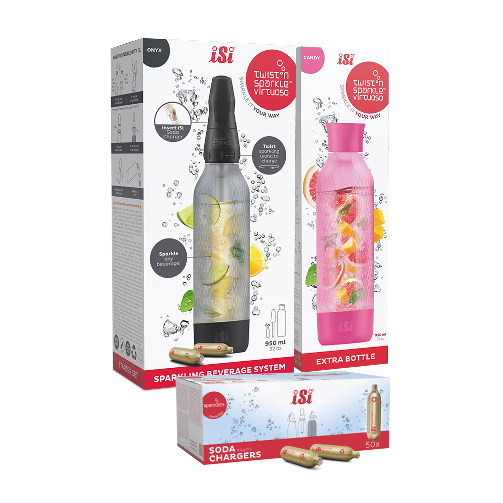 Twist'n Sparkle Virtuoso Starter Set + Choose An Extra Bottle + Soda Chargers