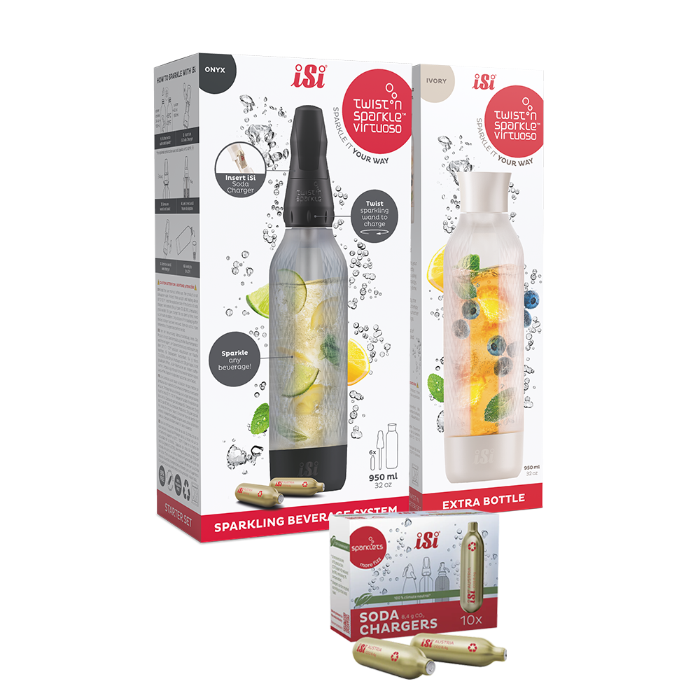 Twist'n Sparkle Virtuoso Starter Set + Choose An Extra Bottle + Soda Chargers