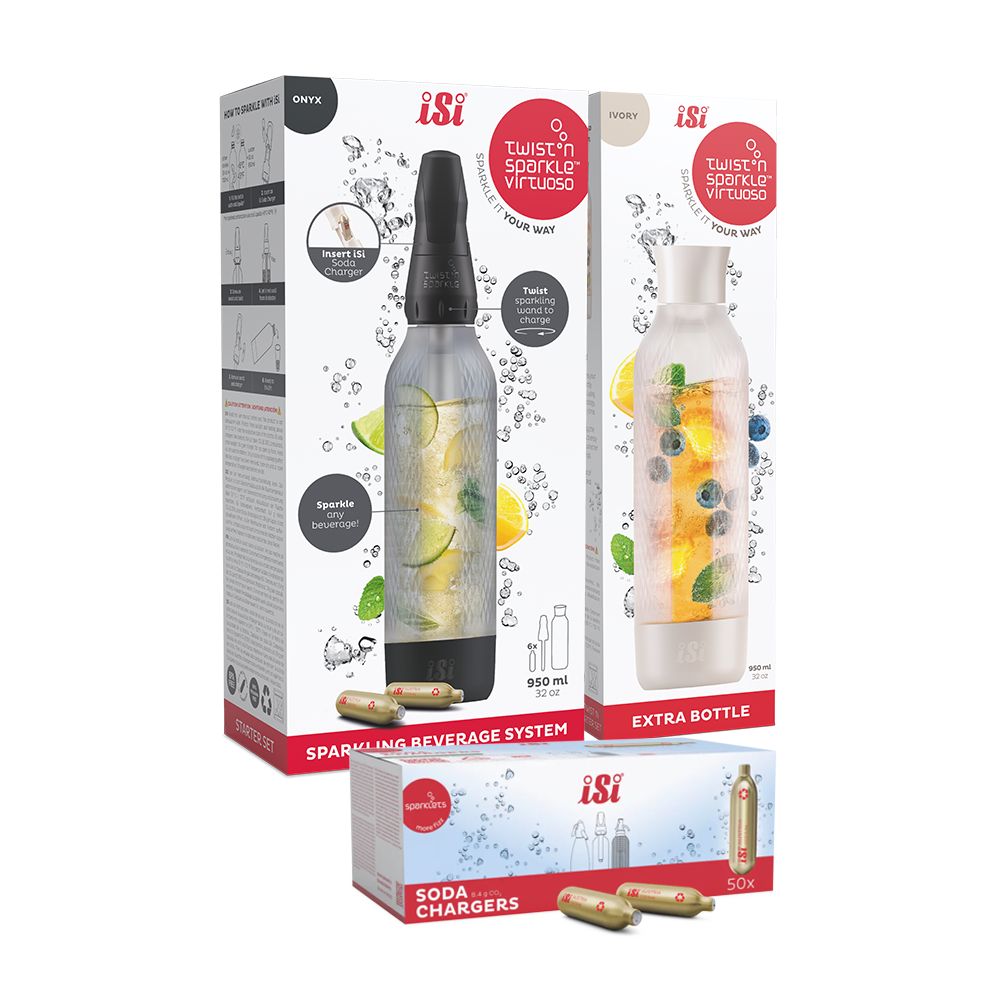 Twist'n Sparkle Virtuoso Starter Set + Choose An Extra Bottle + Soda Chargers