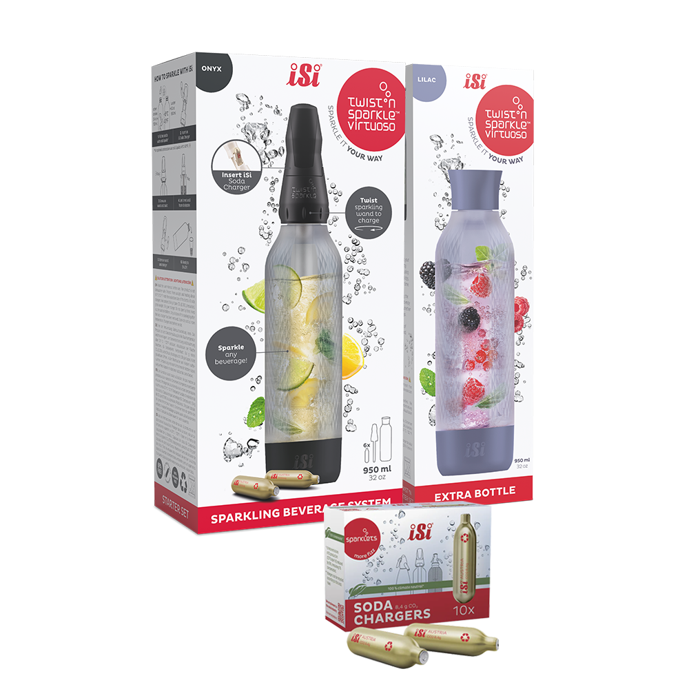 Twist'n Sparkle Virtuoso Starter Set + Choose An Extra Bottle + Soda Chargers