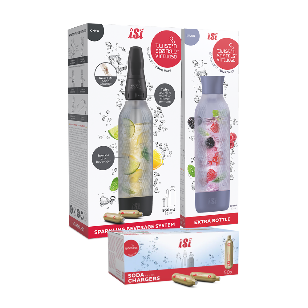 Twist'n Sparkle Virtuoso Starter Set + Choose An Extra Bottle + Soda Chargers