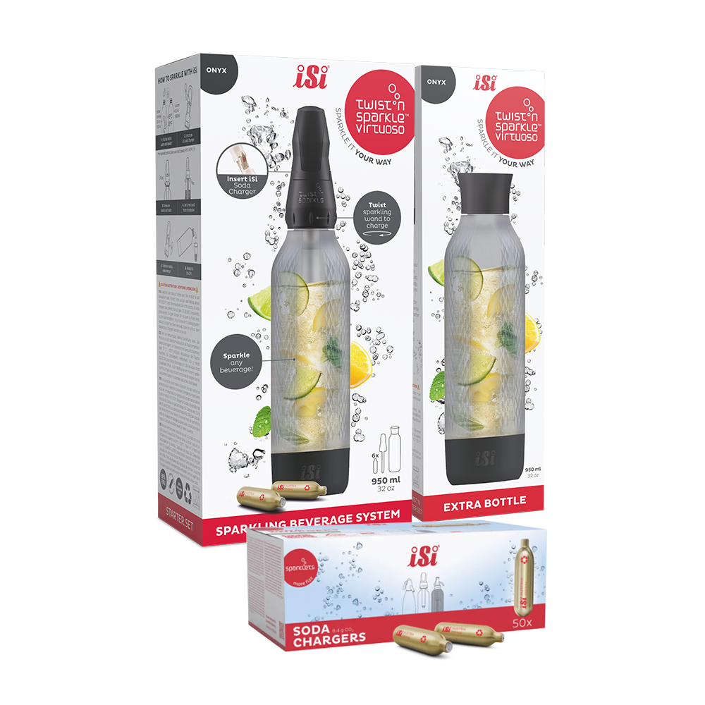 Twist'n Sparkle Virtuoso Starter Set + Choose An Extra Bottle + Soda Chargers