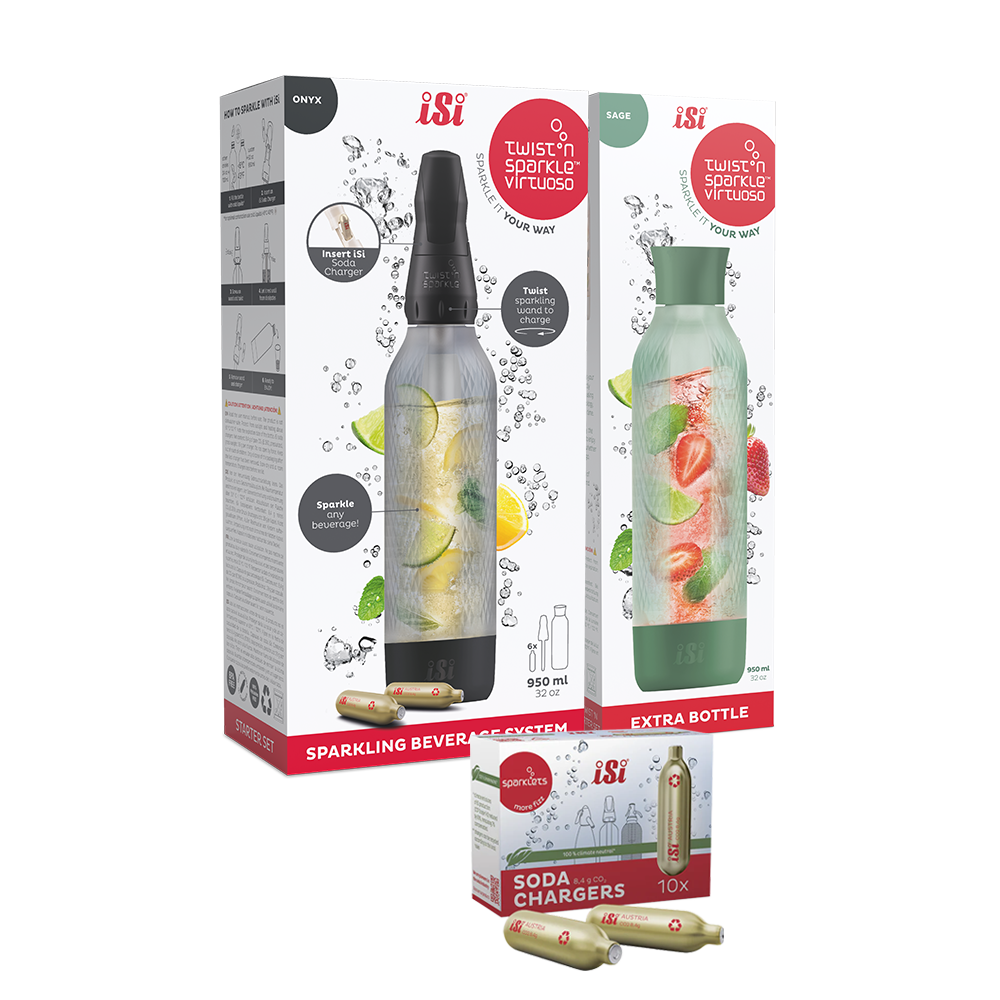 Twist'n Sparkle Virtuoso Starter Set + Choose An Extra Bottle + Soda Chargers