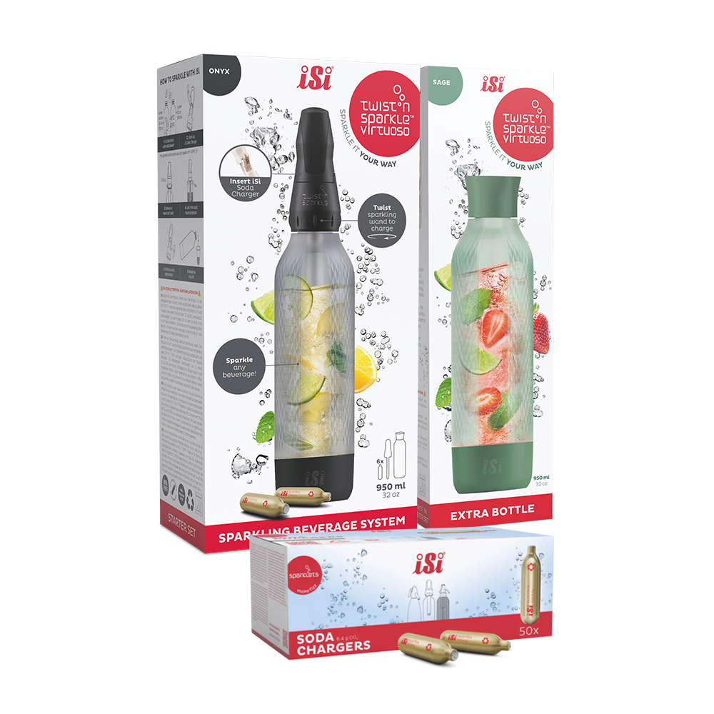 Twist'n Sparkle Virtuoso Starter Set + Choose An Extra Bottle + Soda Chargers