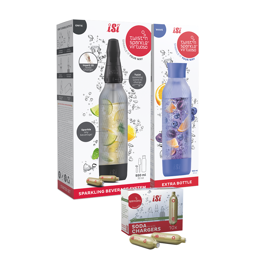 Twist'n Sparkle Virtuoso Starter Set + Choose An Extra Bottle + Soda Chargers