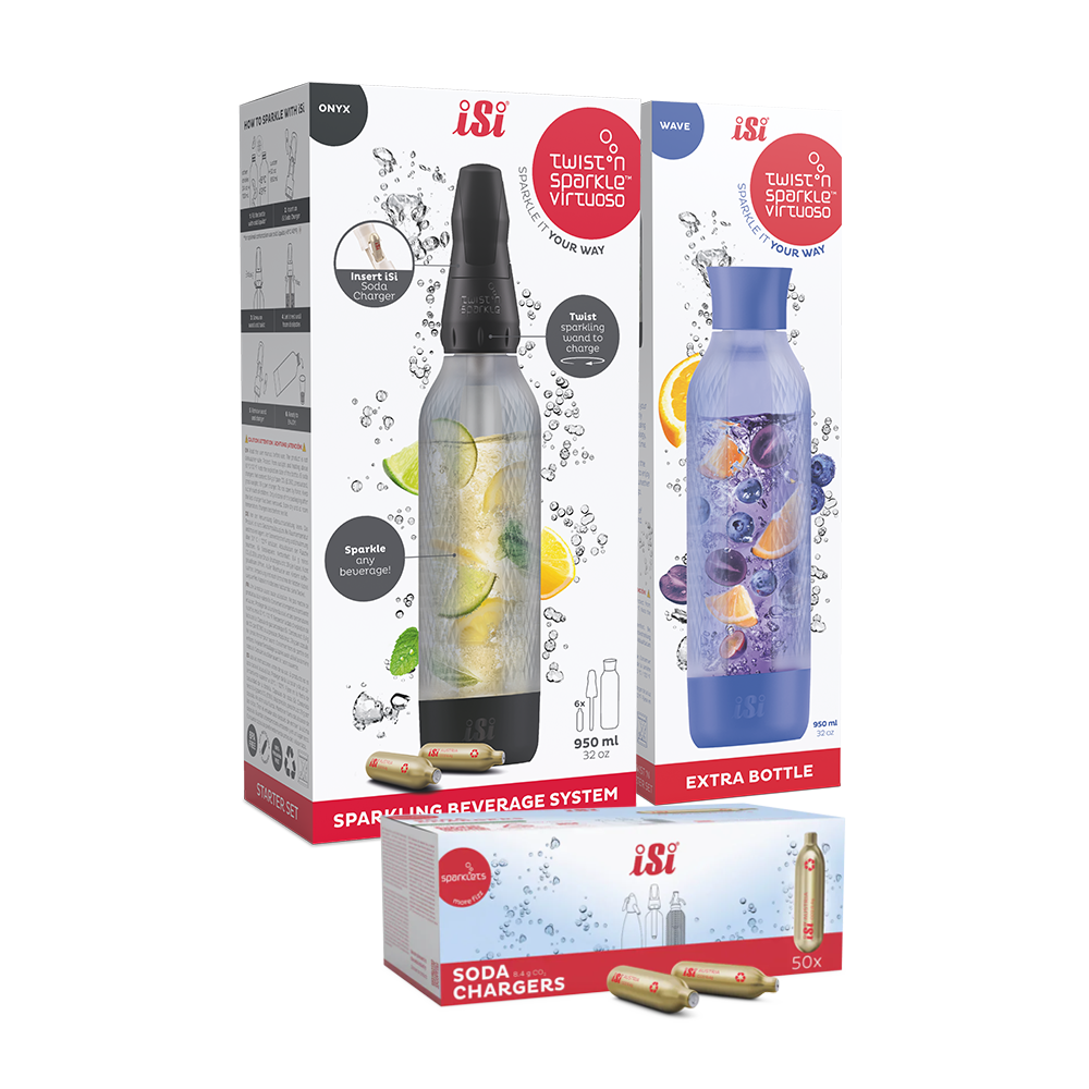 Twist'n Sparkle Virtuoso Starter Set + Choose An Extra Bottle + Soda Chargers