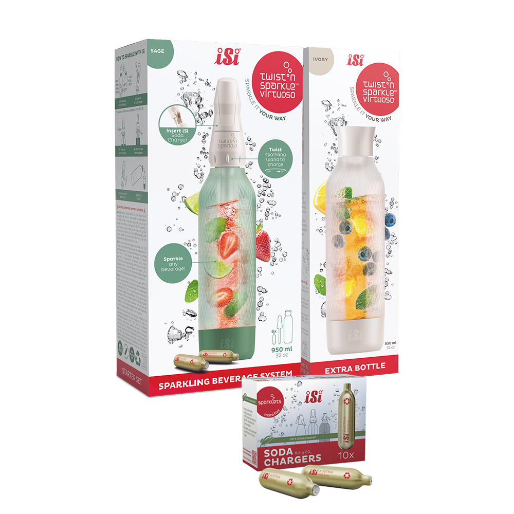 Twist'n Sparkle Virtuoso Starter Set + Choose An Extra Bottle + Soda Chargers