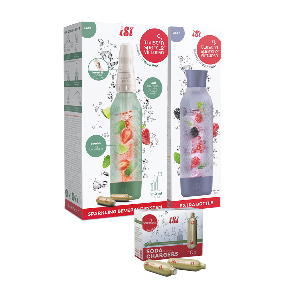 Twist'n Sparkle Virtuoso Starter Set + Choose An Extra Bottle + Soda Chargers