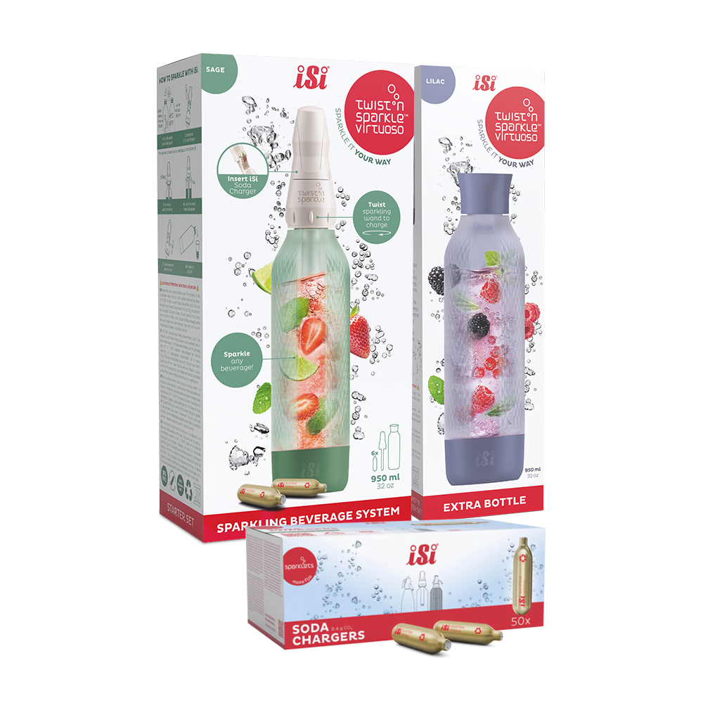 Twist'n Sparkle Virtuoso Starter Set + Choose An Extra Bottle + Soda Chargers