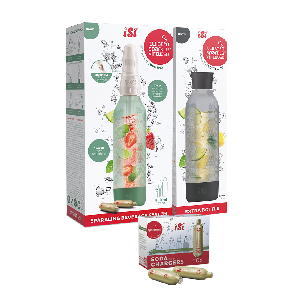 Twist'n Sparkle Virtuoso Starter Set + Choose An Extra Bottle + Soda Chargers