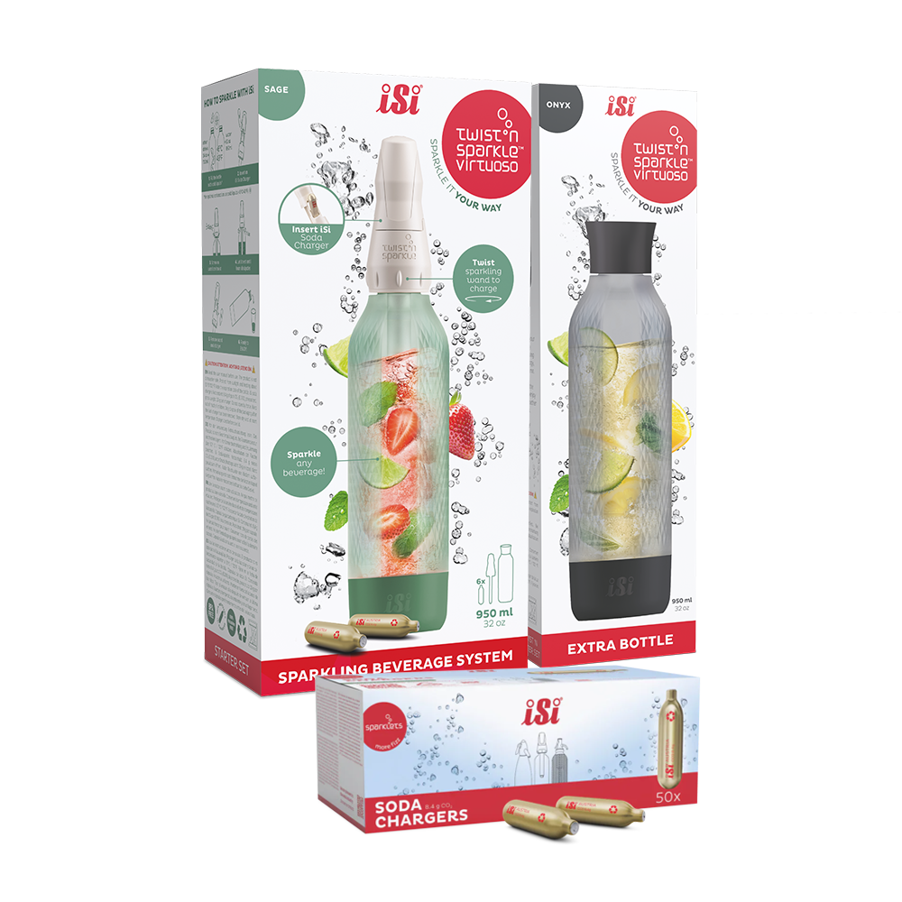 Twist'n Sparkle Virtuoso Starter Set + Choose An Extra Bottle + Soda Chargers